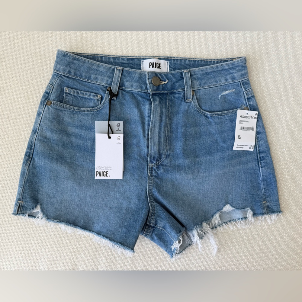PAIGE Margot Indigo Jean Shorts - new with tags - size 27